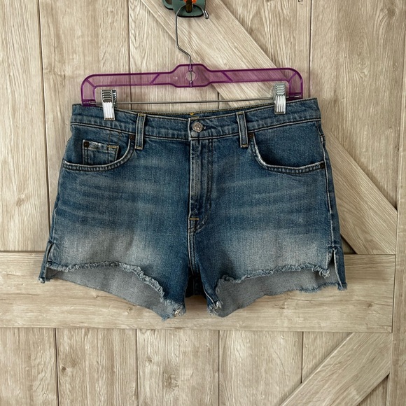 7 For All Mankind Faded Blue Jean Shorts - Picture 1 of 7